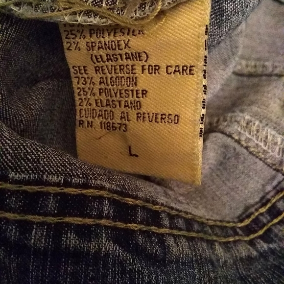 Daniel Jeans Womens Jacket Denim Embellish Studded  Button Distress L/42 - Picture 9 of 9